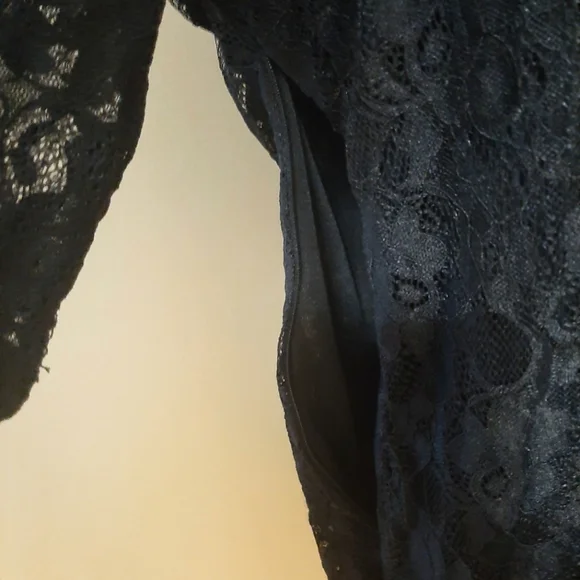 *FINAL SALE* NWT Black All- Over Lace Plus Size Midi Dress - Picture 5 of 6